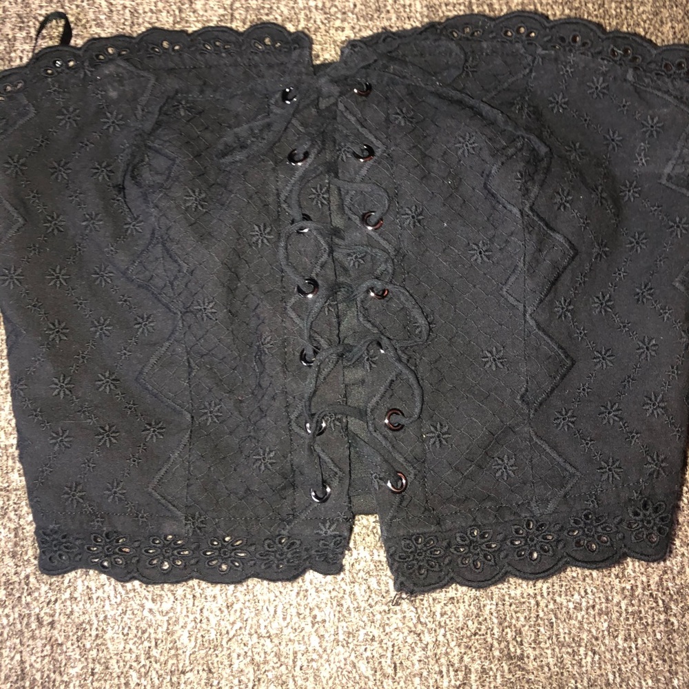 Lace up crop top